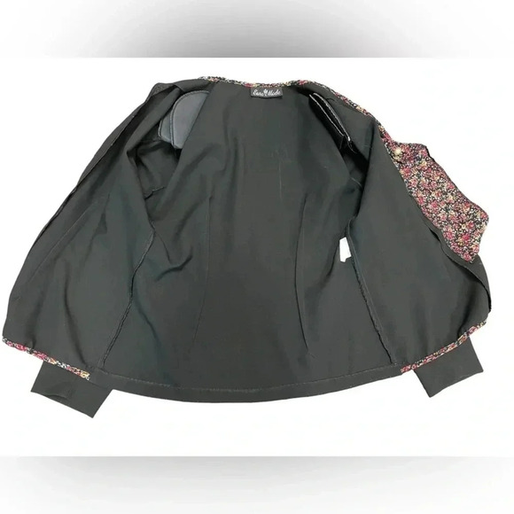 Vintage Euro Mode Floral Trim Button Blazer  Size 12 - Picture 8 of 11